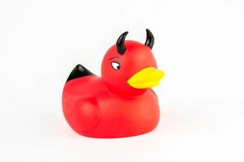 Bath duck ,devil series  Stock Photos