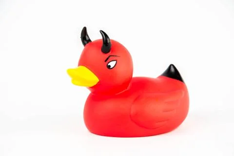 Bath duck ,devil series  Stock Photos