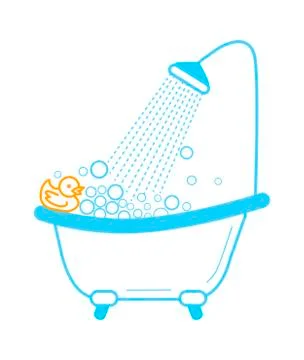 Bath duck icon  inear style Stock Illustration