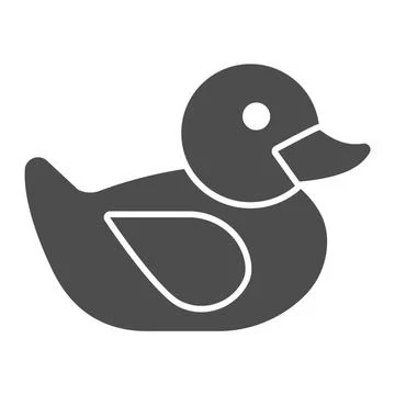 Bath Duck solid icon, kid toys concept, rubber duck sign on white background 스톡 일러스트