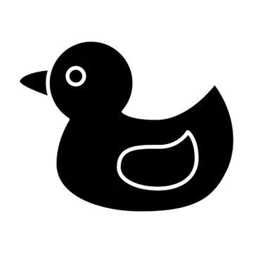 Bath duck solid icon. Rubber duck vector illustration isolated on white. Toy Stock Illustration