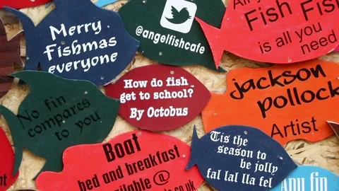 Bath, fish card jokes 스톡 동영상 137474358