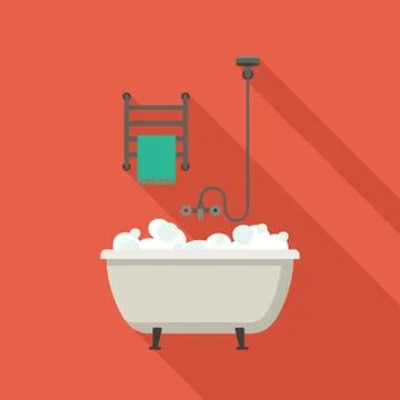 Bath flat illustration. Stock Illustration