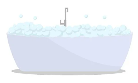 A bath with foam and soap bubbles. Hygiene compliance. Purity of the body. Stock Illustration