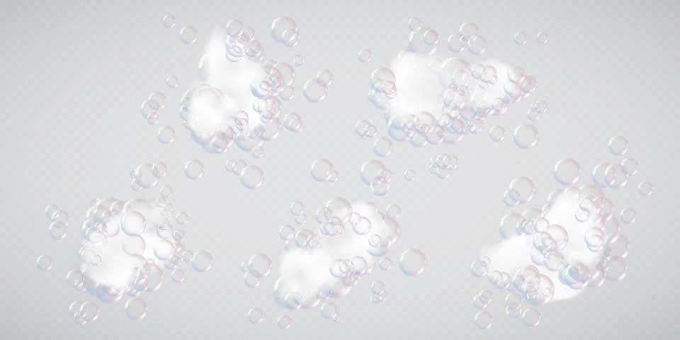 Bath foam with bubbles Stock Illustration