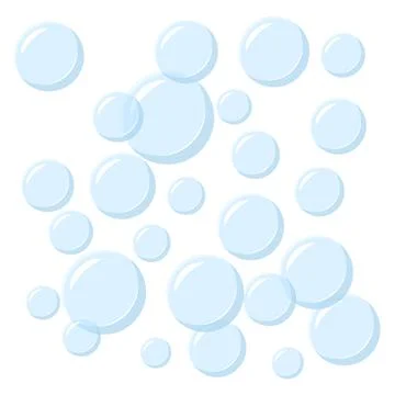 Bath foam icon in flat style. Shampoo bubbles vector illustration on isolat.. Stock Illustration