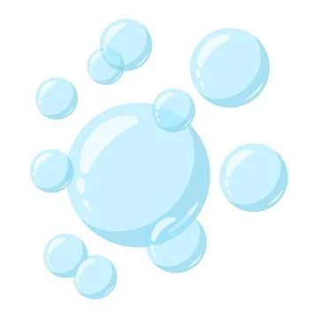 Bath foam icon in flat style. Shampoo bubbles vector illustration on isolat.. Stock Illustration