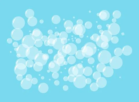 Bath foam icon in flat style. Shampoo bubbles vector illustration on isolat.. Stock Illustration