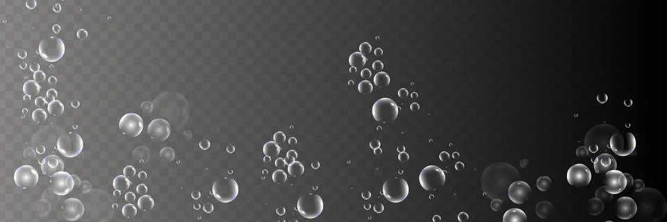 Bath foam with shampoo bubbles isolated on a transparent background. Stock Illustration
