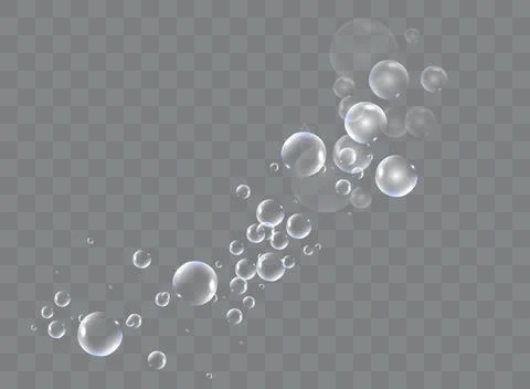 Bath foam with shampoo bubbles isolated on a transparent background. Vector Stock Illustration