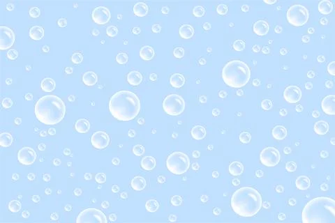 Bath foam soap with bubbles isolated on blue background. Set of shampoo and soap Stock Illustration