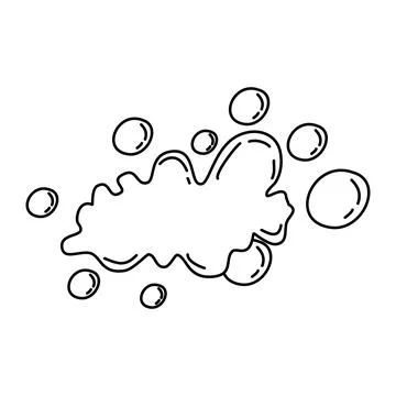 Bath Foam Soap with Bubbles, Shampoo and Soap Foam Lather Icon Doodle Illus.. Stockillustratie