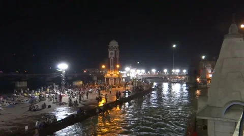 Bath in Ganga River Stock Footage 61022693