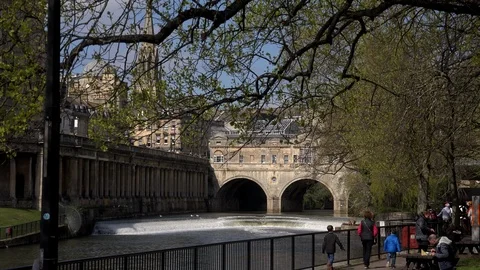 Bath historic city in England classical architecture UK 4K Video stock 106690034