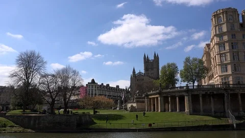 Bath historic city in England classical architecture UK 4K Vídeos de archivo 106691403