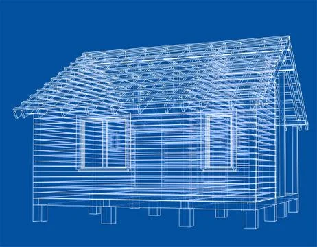 Bath house project. Vector Illustrazione stock