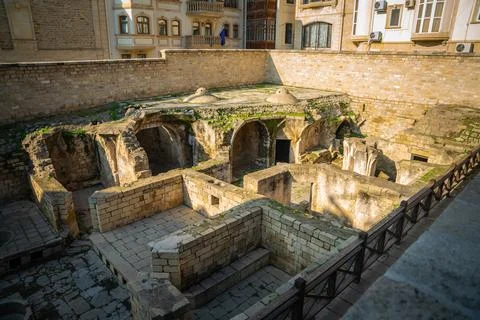 Bath house ruins Stock Photos