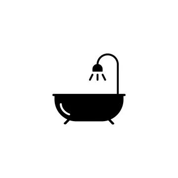 Bath icon element of plumbing icon for mobile concept and web apps. Thin line Stock Illustration