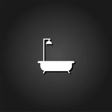 Bath icon flat. Stock Illustration