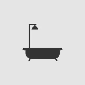 Bath icon flat. Stock Illustration