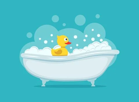 Bath icon in flat style. Bathroom vector illustration on isolated backgroun.. Stock Illustration
