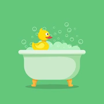 Bath icon in flat style. Bathroom vector illustration on isolated backgroun.. Stock Illustration