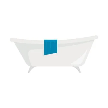 Bath icon in flat style Stock Illustration