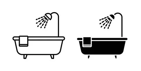 Bath icon Illustration designs pack for Web Stock Illustration