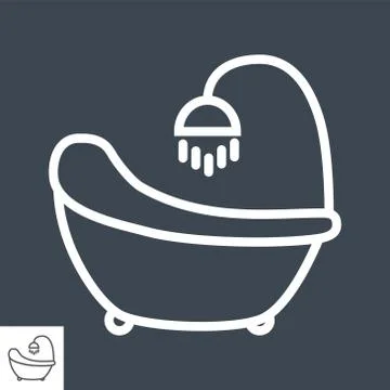 Bath icon line Stock Illustration