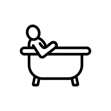 Bath icon vector. Isolated contour symbol illustration Stockillustratie