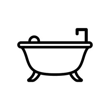 Bath icon vector. Isolated contour symbol illustration 스톡 일러스트