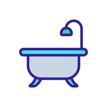 Bath icon vector. Isolated contour symbol illustration Illustrazione stock
