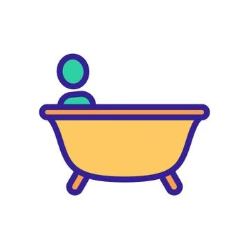 Bath icon vector. Isolated contour symbol illustration Stock Illustration