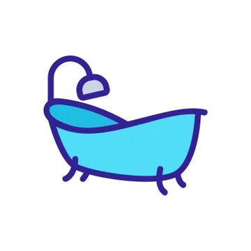 Bath icon vector. Isolated contour symbol illustration Stock Illustration