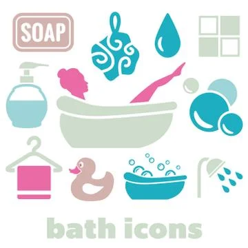 Bath icons Stock Illustration