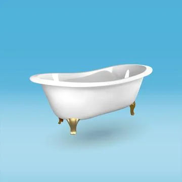 Bath isolated vector 3d icon. bath 3d illustration. Stock Illustration