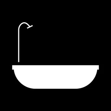 Bath   it is the white color icon . Stock Illustration