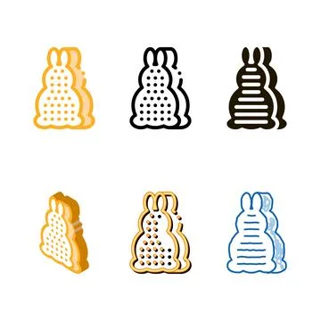 Bath layer in pack rabbit form icon vector outline Stock Illustration