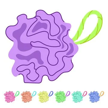 Bath loofah shower vector cartoon graphic Illustrazione stock