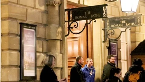 Bath, night, roman baths, somerset 库存影片 137675882