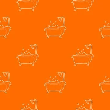 Bath pattern orange Stock Illustration