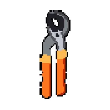 Bath pipe wrench pixel art vector illustration Stock Illustration