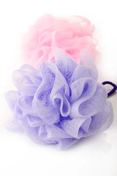 Bath puff,body scrub Stock Photos
