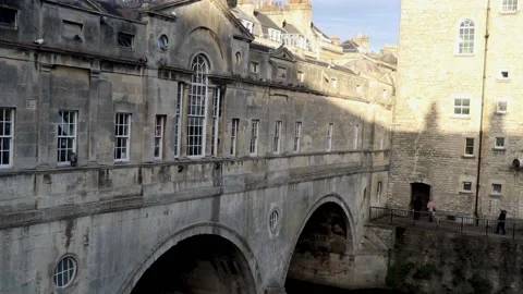 Bath, pulteney bridge view top, somerset 스톡 동영상 137543301