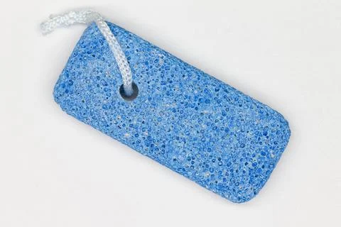 Bath pumice stone on the white background. Isolated. Blue pumice stone Stock Photos