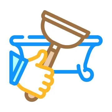 Bath repairs color icon vector illustration Stock Illustration
