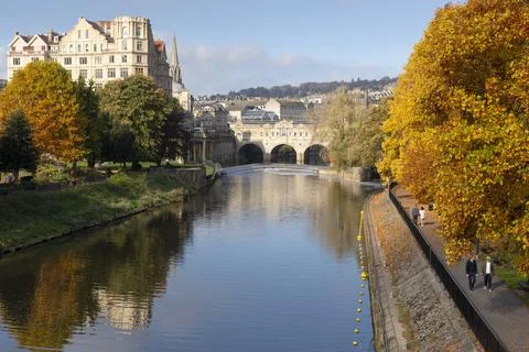 Bath River Avon in Autumn Stock Photos
