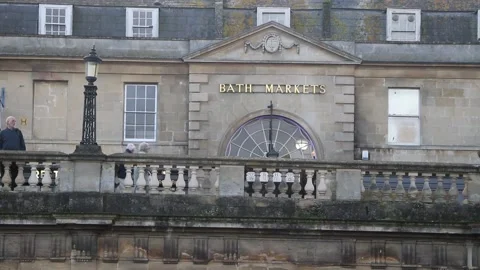 Bath river to bath markets, city centre, somerset 스톡 동영상 137470495