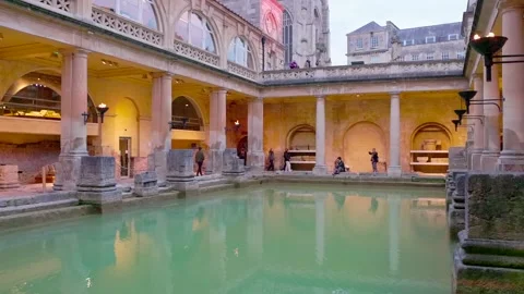 Bath: The Roman Baths, Bath, South of England Vidéo 325492595