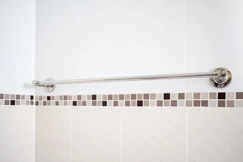 Into the bath room, towel rack Stock Photos